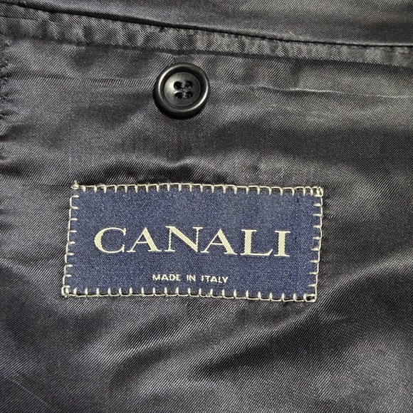 Canali Italy 100% Wool Dark Navy 1 Piece Suit Blazer 54L 13320/00 Gold Buttons - Picture 7 of 12